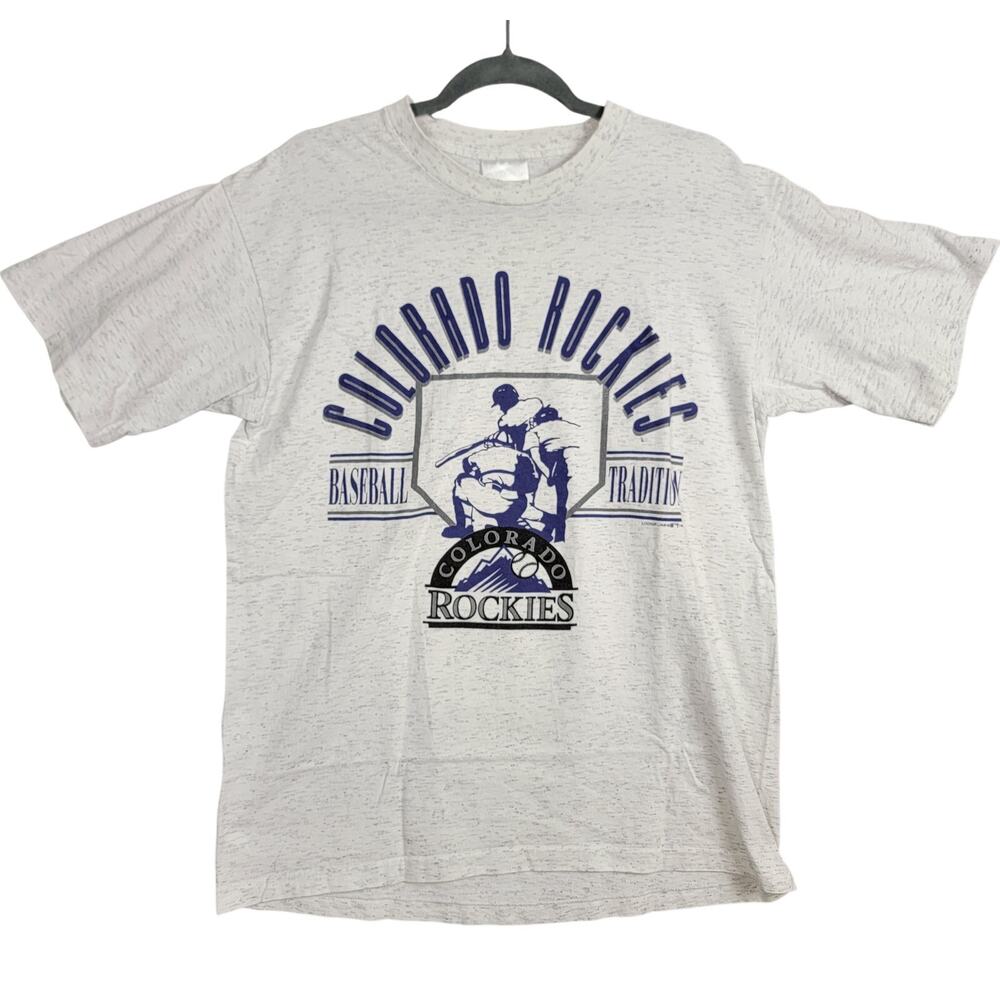 Vintage 1993 Colorado Rockies T Shirt Mens L USA Locker Line Single Stitch